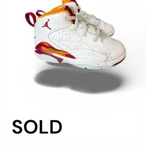 Nike Air Jordan MVP Toddler shoes in the "White/Cardinal Red/Vivid Orange Sz 9 C